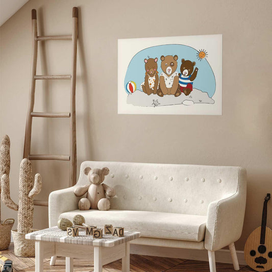 Poster - Bears on the Beach Artgeist