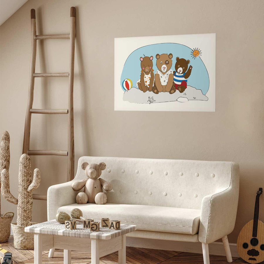 Poster - Bears on the Beach Artgeist