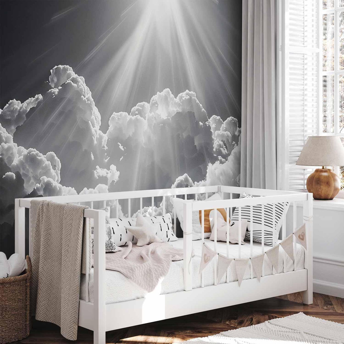 Fototapete - Hope in the Clouds: Inspiring Rays of the Sun – Awaken Emotions