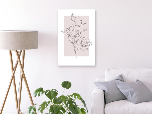 Leinwandbild mit cremefarbener Magnolienblüte

