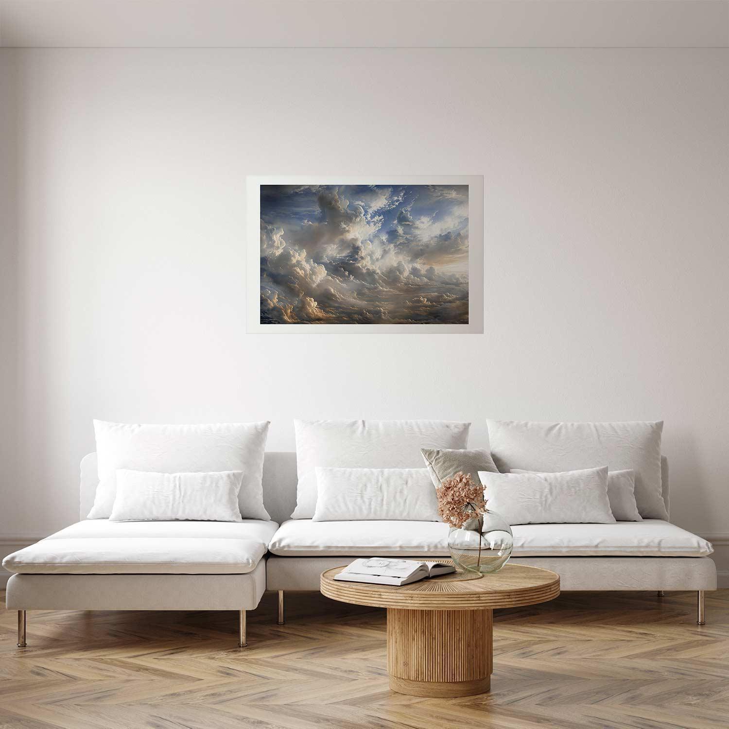 Himmelsposter mit Reflexionen in Gold

