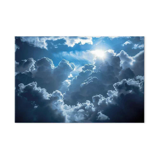 Leinwandbild - Animated Scenery: The Sun Battling with Clouds