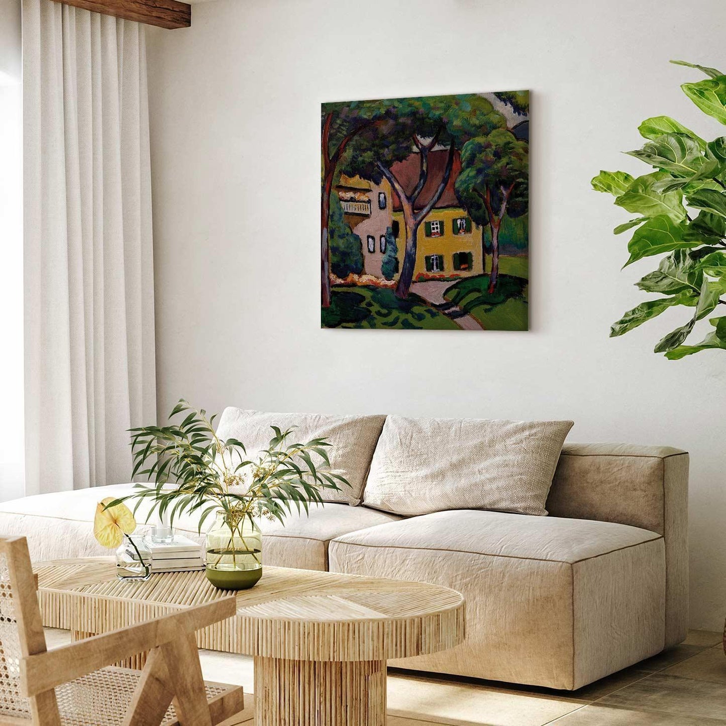 Leinwandbild - August Macke – Staudacherhaus in Tegernsee