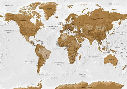 Fototapete - World Map: White Oceans Artgeist