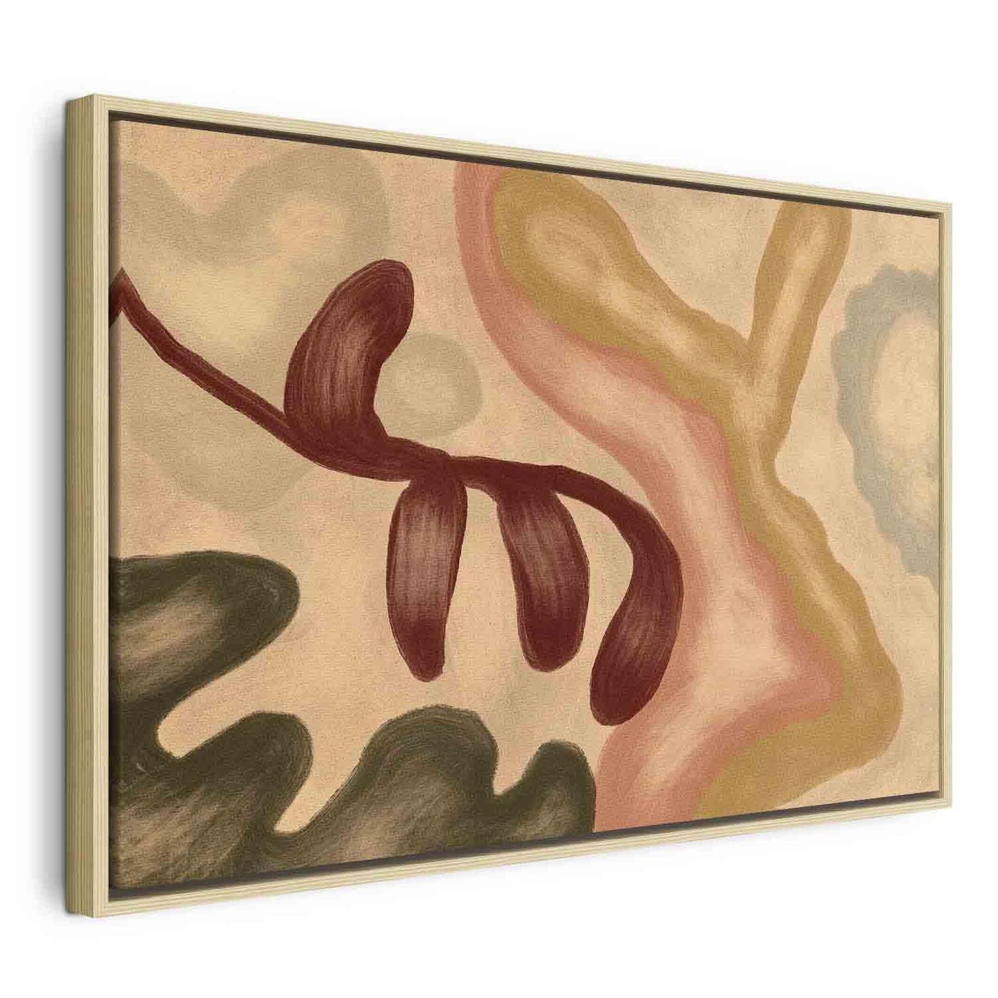 Leinwandbild - Colorful shapes – worn-out figures in lime wash technique