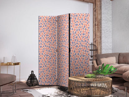 Paravent - Giraffe Pattern - Colorful Animal Pattern in Blue-Pink Spots Artgeist