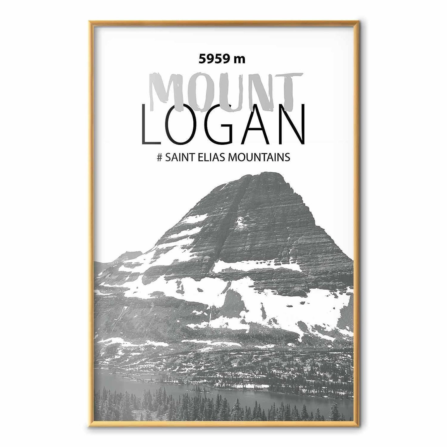 Poster - The majestic Mount Logan mountain peak, crown of mountains, mountain landscape