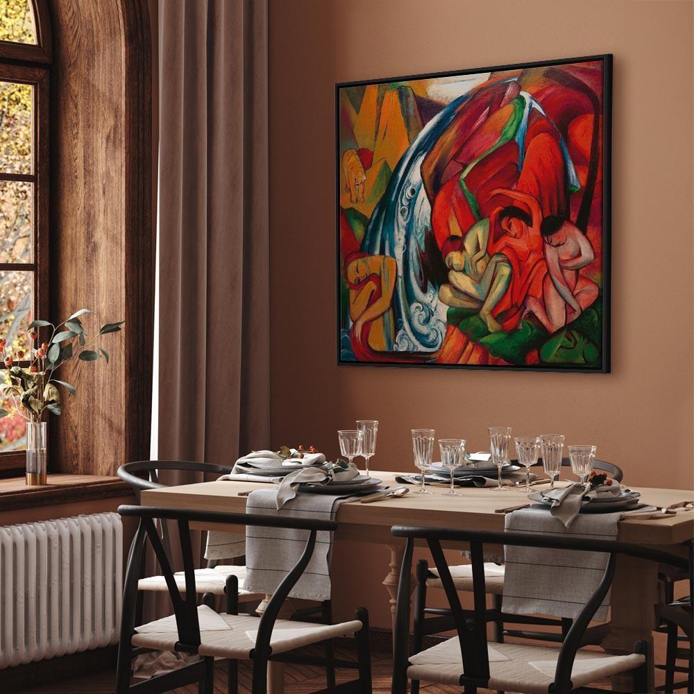 Leinwandbild - Franz Marc – The waterfall (Women under a waterfall)