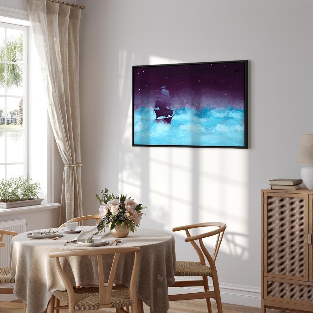 Leinwandbild - Night Waves (1 Part) Wide - Third Variant