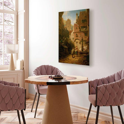 Leinwandbild - Carl Spitzweg – Well-Wisher Presenting Flowers