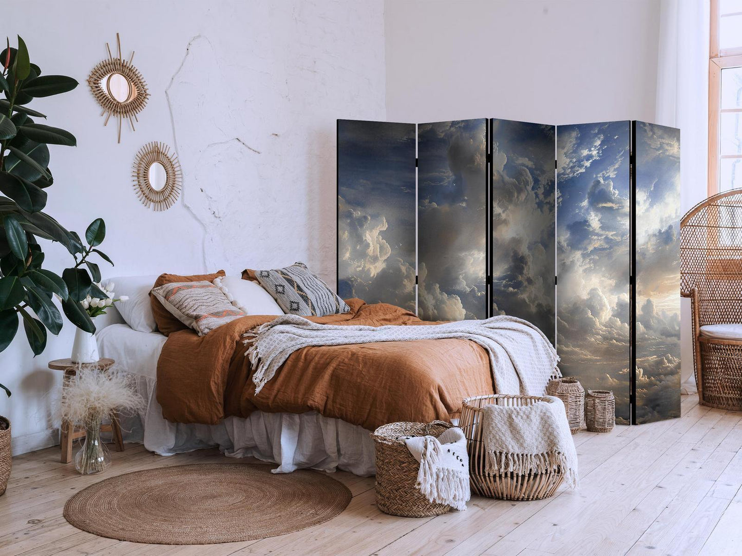 Paravent - Golden Reflections on Clouds Foreshadowing Dusk Artgeist
