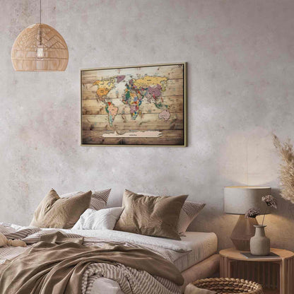 Leinwandbild - World Map: Colourful Continents Artgeist