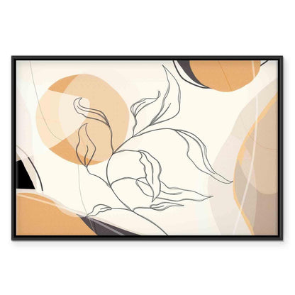 Leinwandbild - Landscape with a leaf