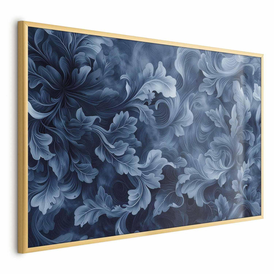 Poster - Dense, Dark Blue Abstract Ornaments Artgeist