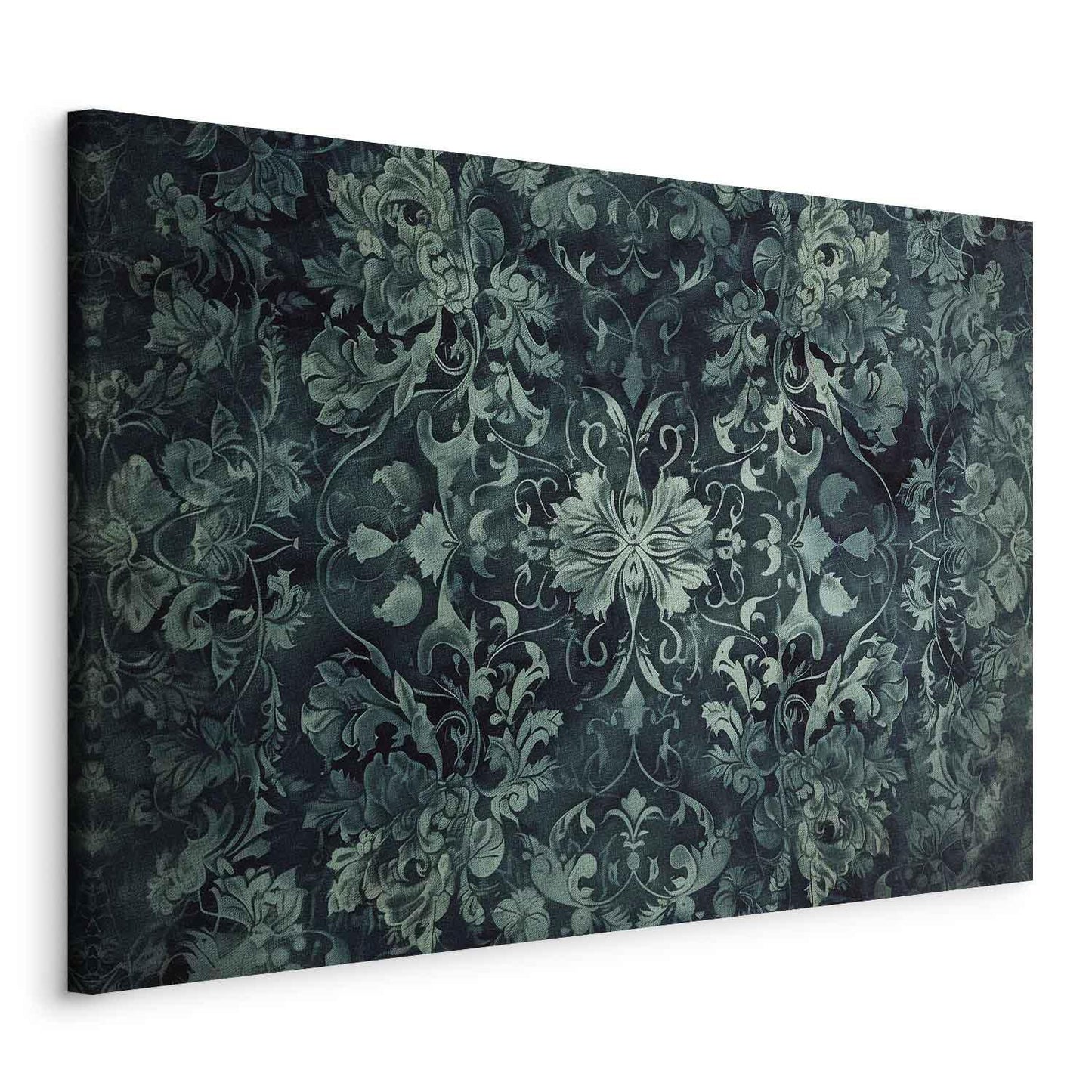 Leinwandbild - Oriental Pattern Carpet: Emerald Ornaments and Worn Patterns Artgeist