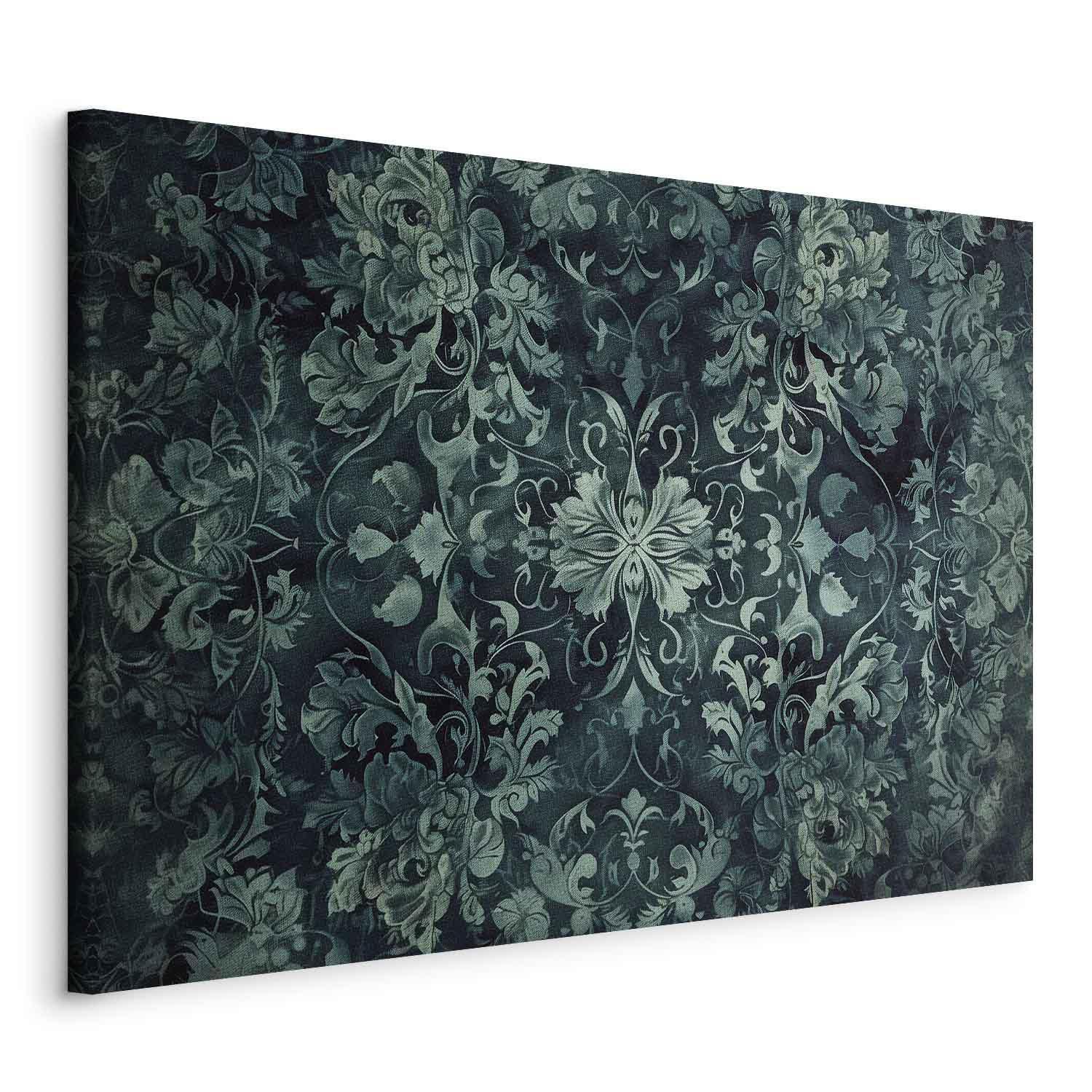 Leinwandbild - Oriental Pattern Carpet: Emerald Ornaments and Worn Patterns Artgeist