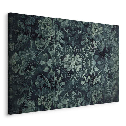 Leinwandbild - Oriental Pattern Carpet: Emerald Ornaments and Worn Patterns Artgeist