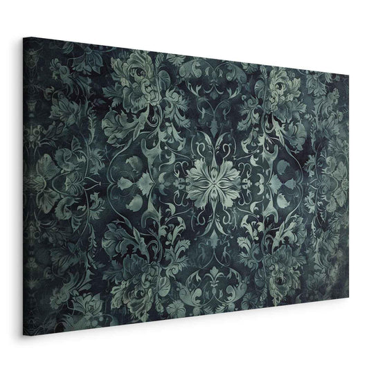 Leinwandbild - Oriental Pattern Carpet: Emerald Ornaments and Worn Patterns Artgeist