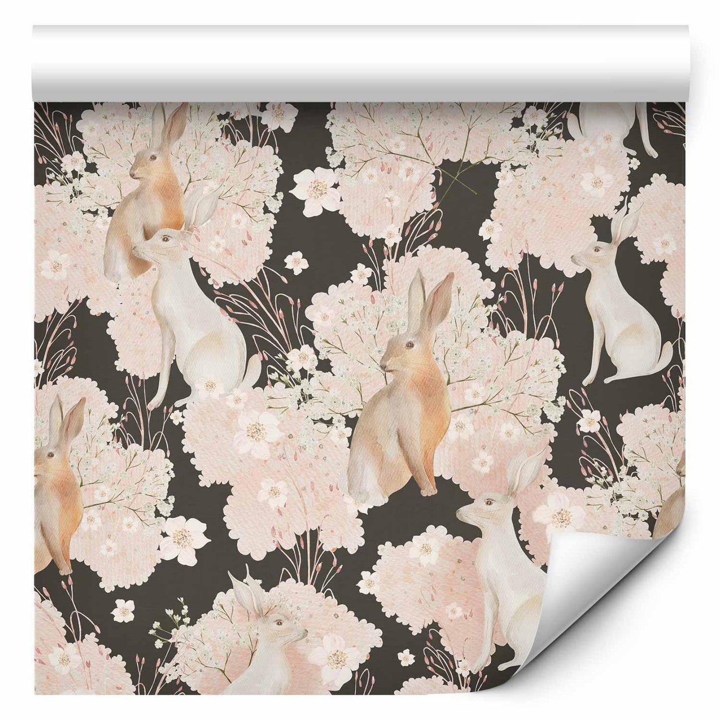 Tapete - White and beige hares