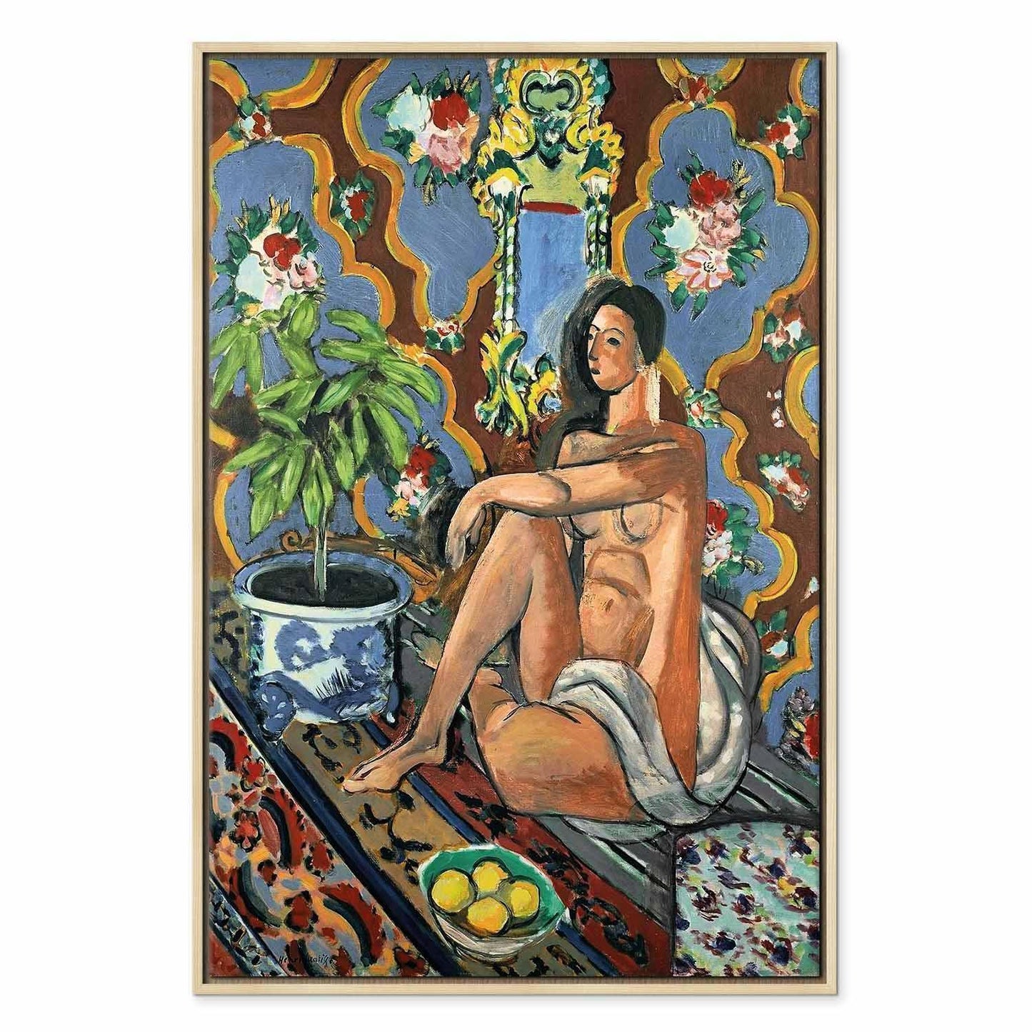 Leinwandbild - Henri Matisse – Decorative Figure on Ornamental Ground