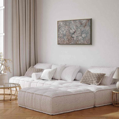 Leinwandbild - Marble flowers – natural stone structure in pastel colours