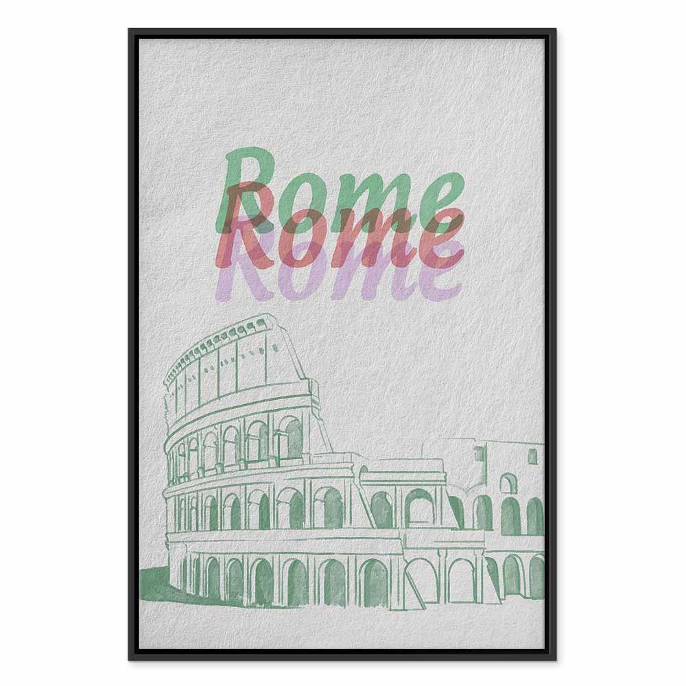 Leinwandbild - Rome in Watercolours (1 Part) Vertical