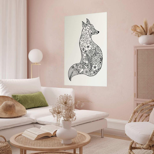 Poster - Fox in Flowers Artgeist