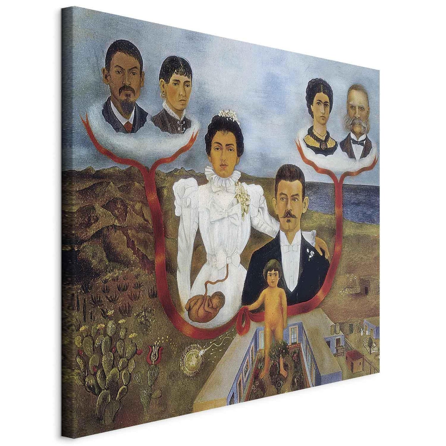 Leinwandbild - Frida Kahlo – My Grandparents, My Parents and I