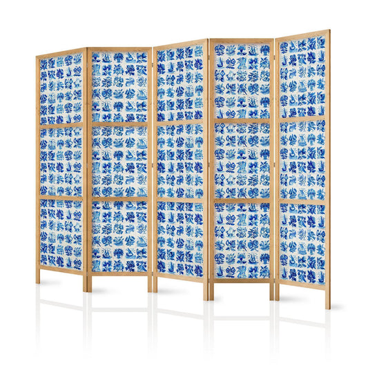 Japanischer Paravent - Ceramic Tiles - Traditional Portuguese Blue Tiles Artgeist