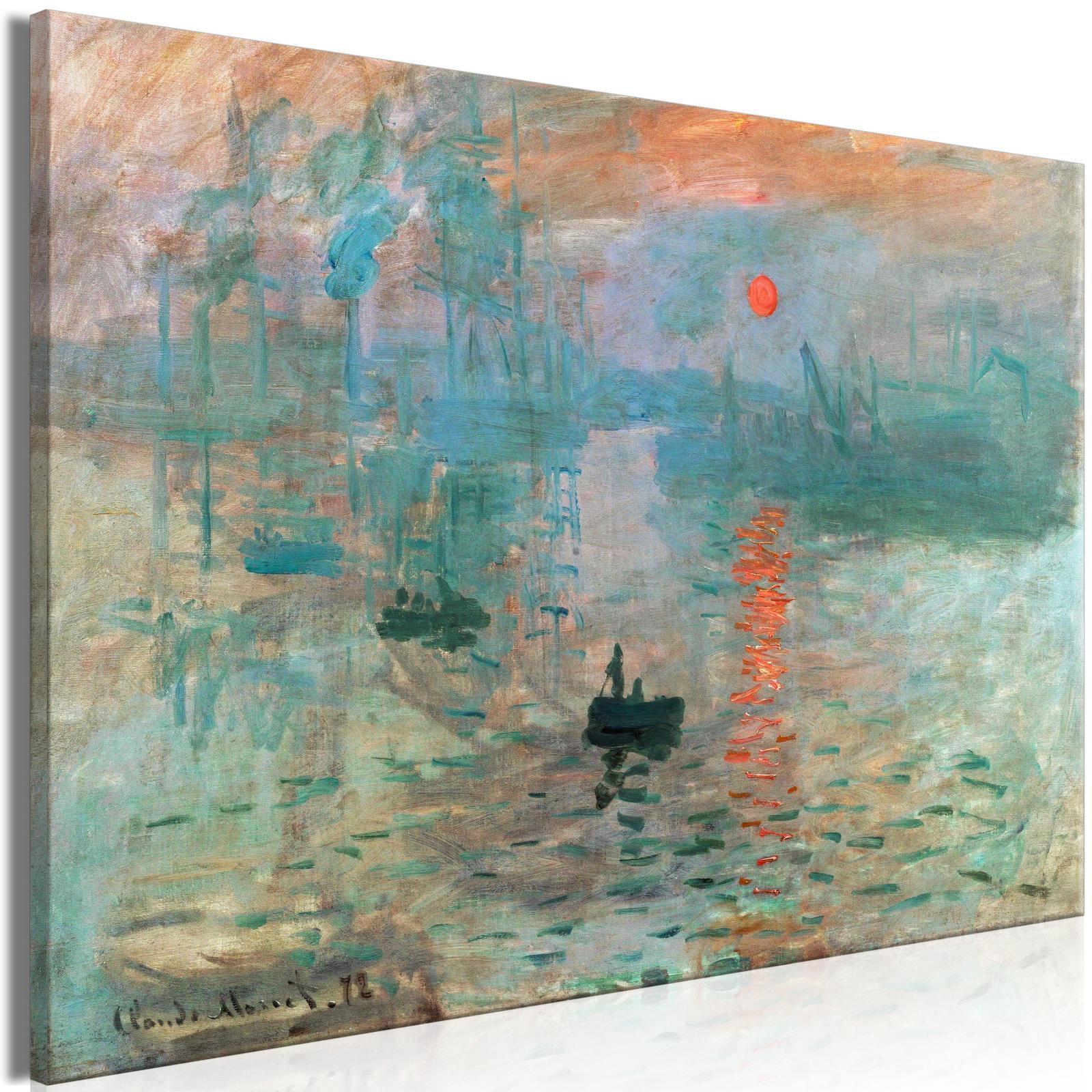 Leinwandbild - Impression, Sunrise - Claude Monet’s Painted Landscape of the Port Artgeist