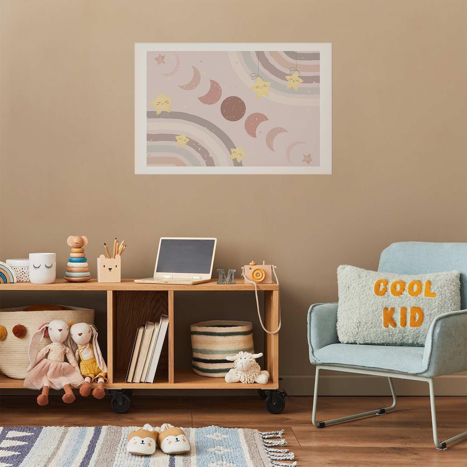 Poster - Phases of the Moon with a Rainbow Artgeist