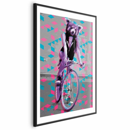 Poster - Raccoon on a Bicycle Artgeist