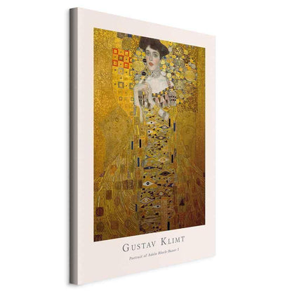 Leinwandbild - Gustav Klimt - Portrait of Adele Bloch (1 Part) Vertical