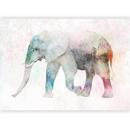 Fototapete „Painted Elephant“ – Farbenfrohes Elefantenmotiv in Aquarelloptik
