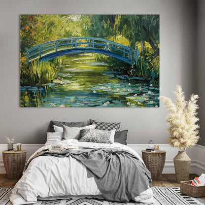 Wandbild XXL - Impressionist bridge - painting of a bridge against a picturesque background