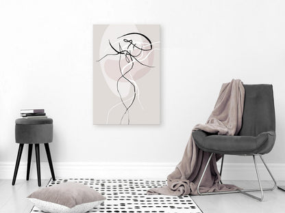 Leinwandbild – Beige Energiewellen in abstrakter Form