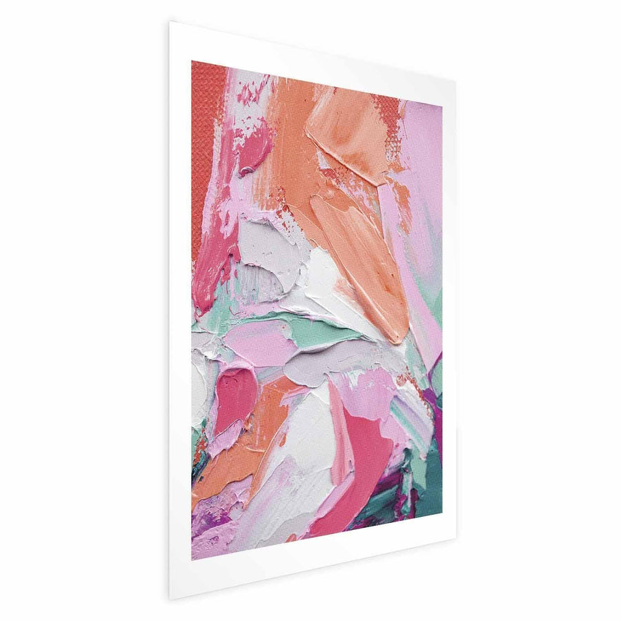 Poster - Pink Palette - vibrant shades of pink, orange, and green on canvas Artgeist