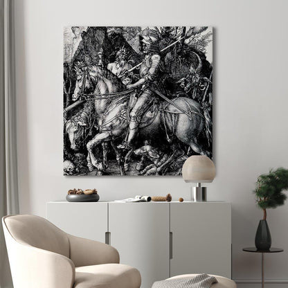 Leinwandbild - Albrecht Dürer – Knight, Death and the Devil