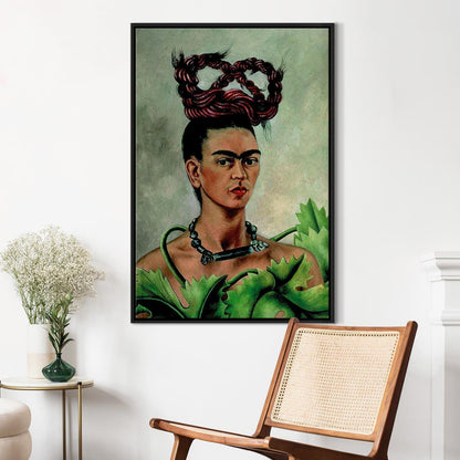 Leinwandbild - Frida Kahlo – Self-Portrait with Braid