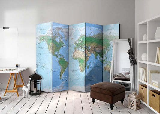 Paravent - World Map Artgeist