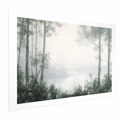 Poster - Forest and Pond in Patinated Green Artgeist