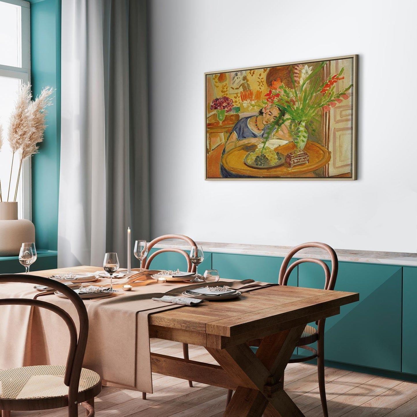 Leinwandbild - Henri Matisse – Woman with Gladioli