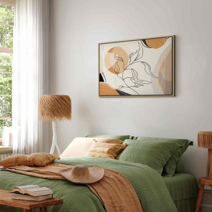 Leinwandbild - Landscape with a leaf