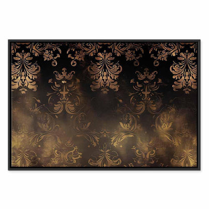 Leinwandbild - Baroque Ornaments in Patinated Gold and Browns: Retro Motif