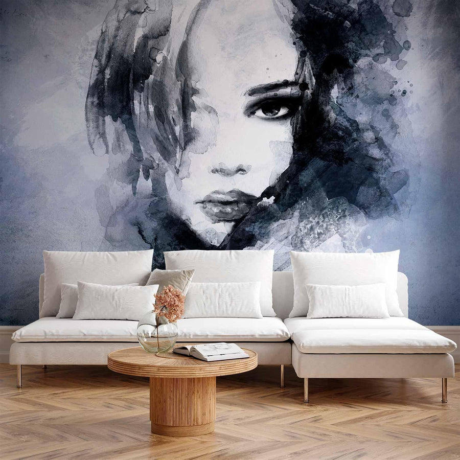 Fototapete Blue Enigma – Abstraktes Wanddesign in Blau
