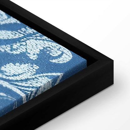 Leinwandbild - Retro Ornament Decorative Motif in Worn Blues