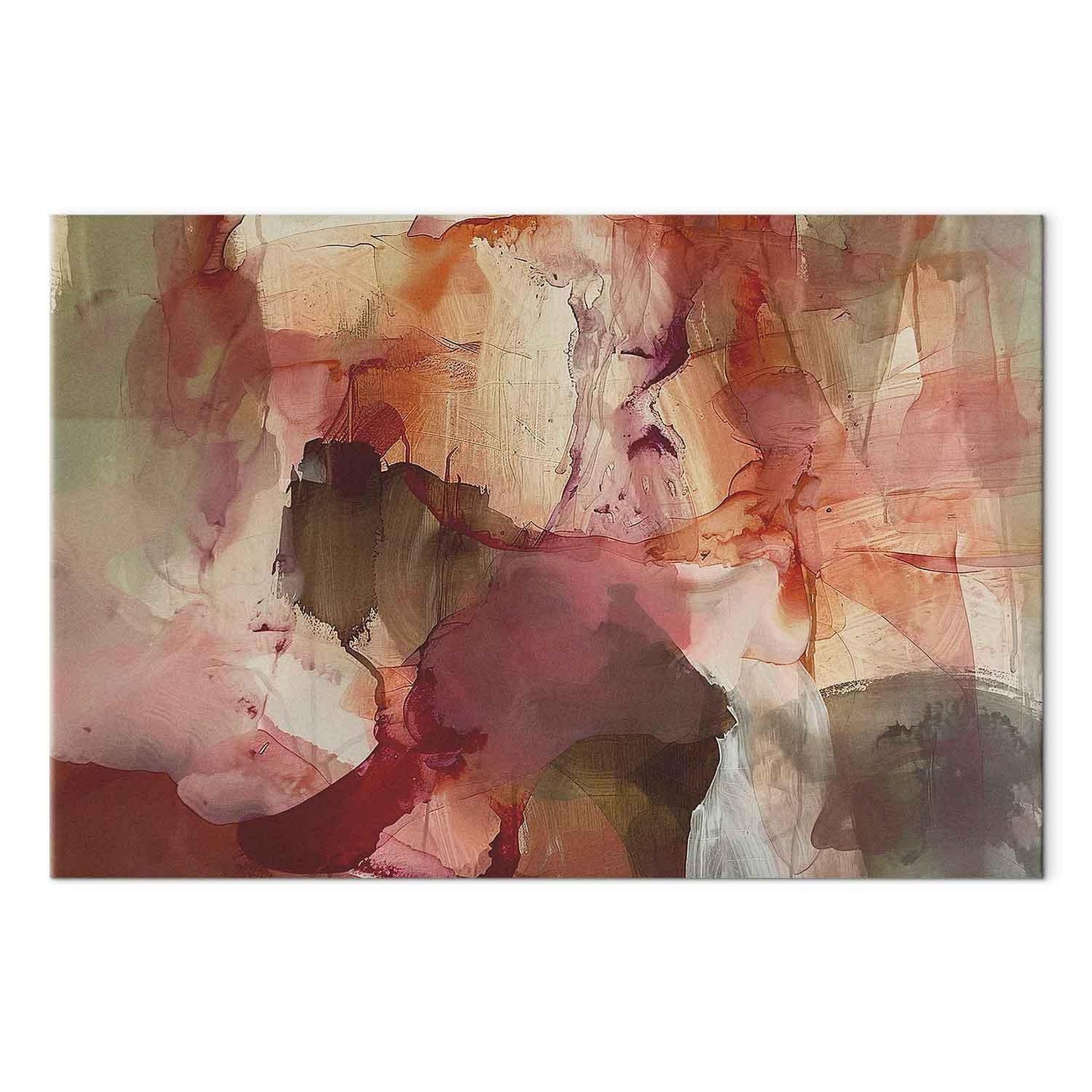 Leinwandbild - Spring composition – transparencies and forms in watercolor style