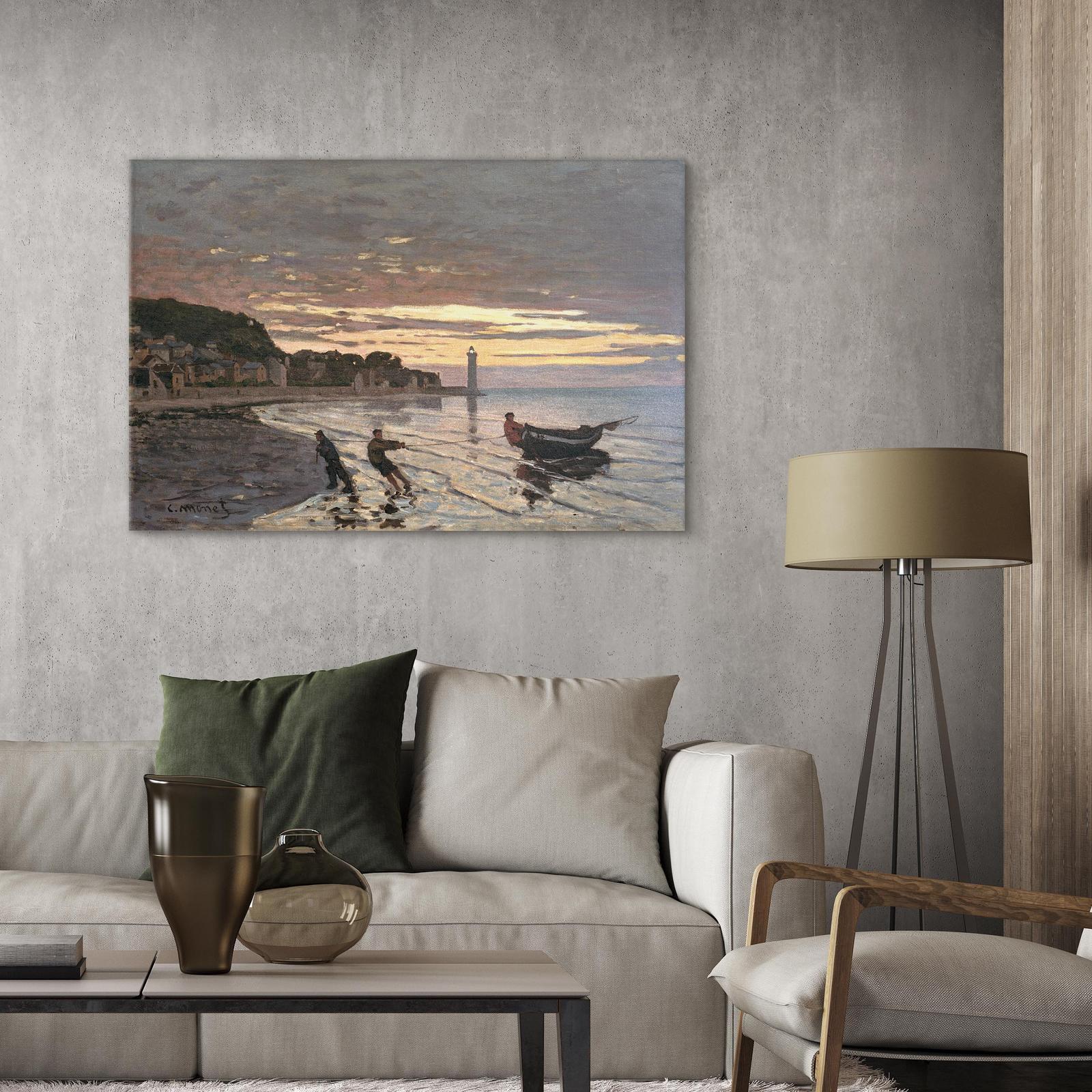 Leinwandbild - Hauling a Boat Ashore, Honfleur Artgeist