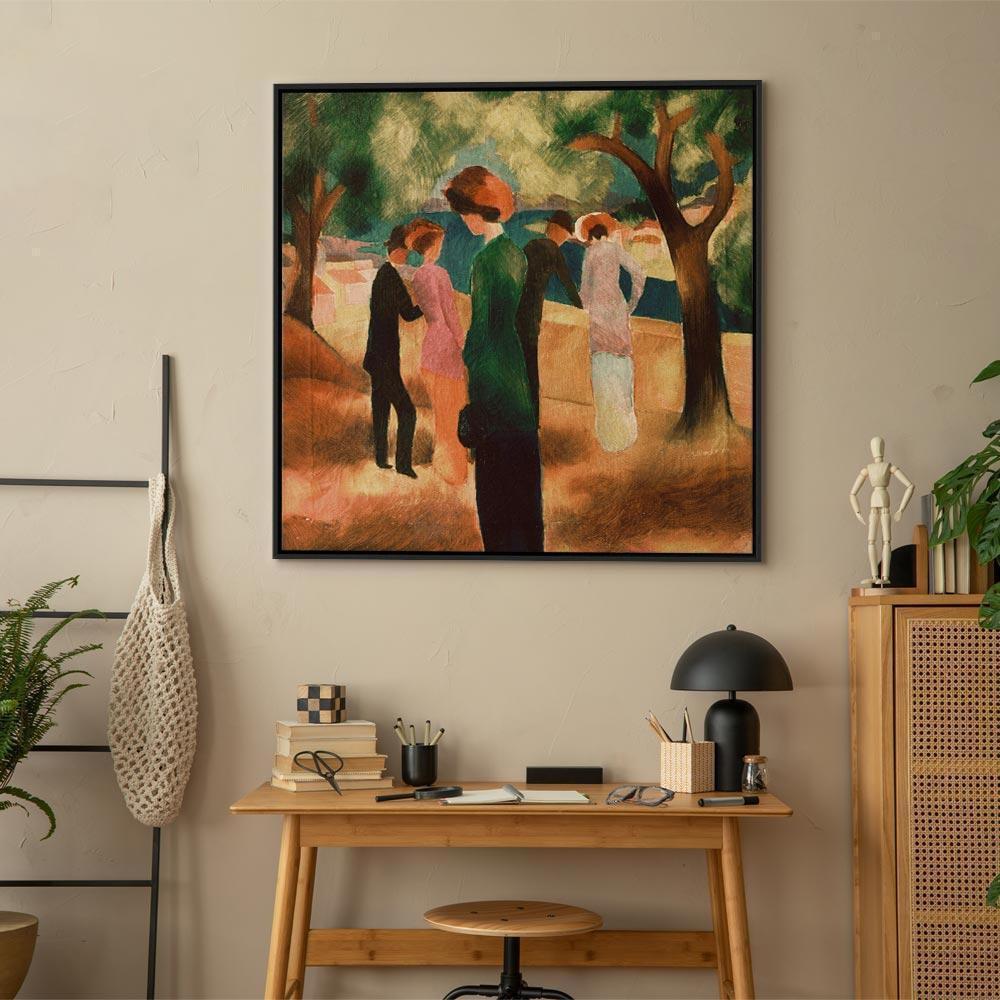 Leinwandbild - August Macke – Lady in Green Jacket