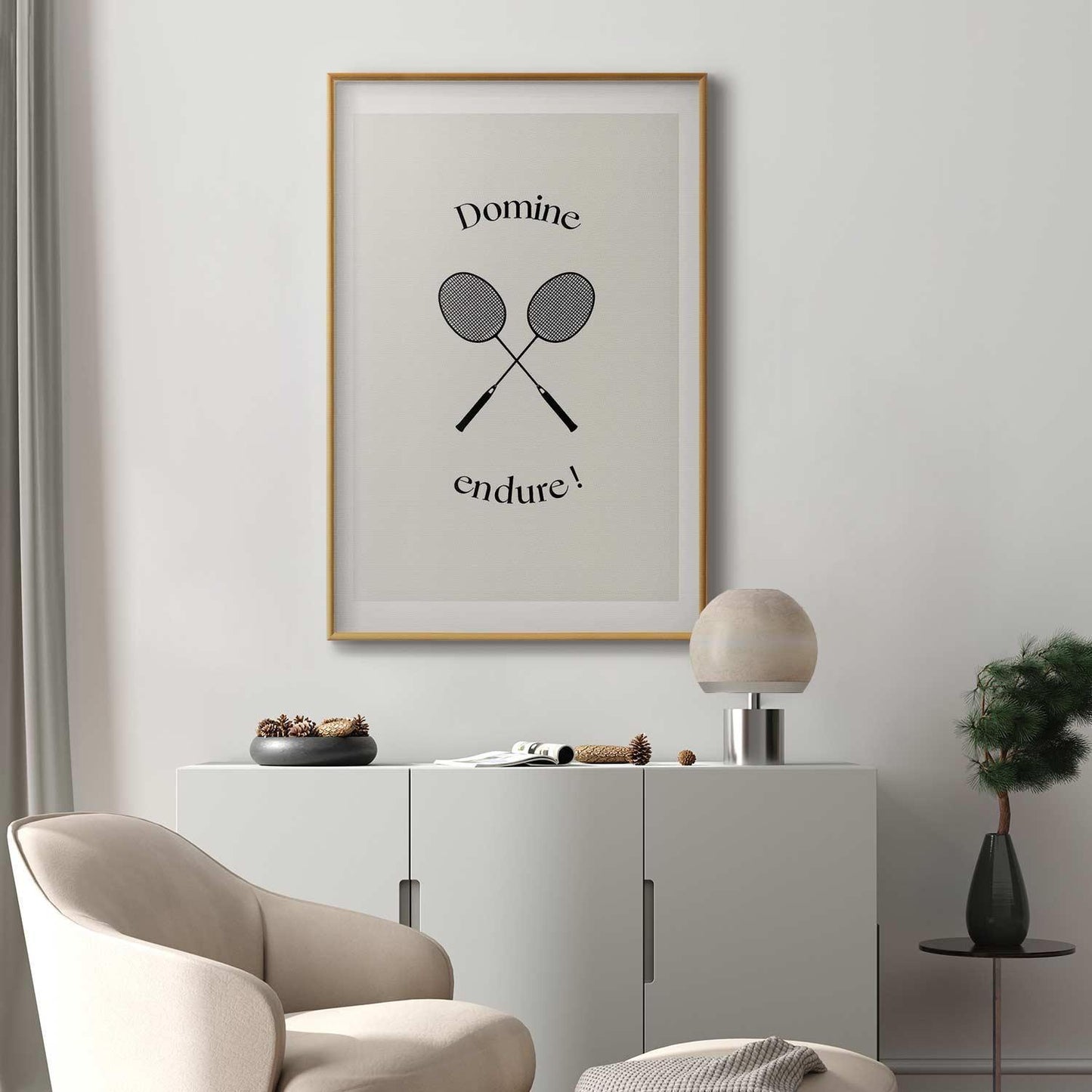Poster - Summer Games - Badminton Rackets on a White Background Artgeist